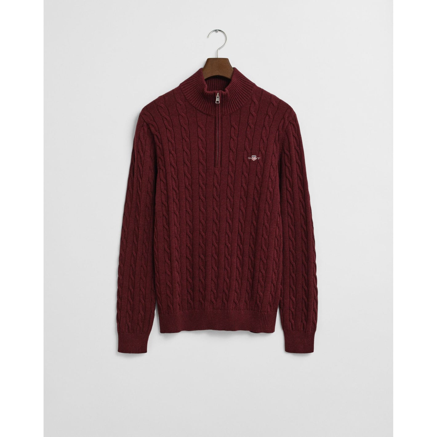 Gant Cotton Cable Half Zip Sweat