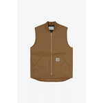 Brown vest with Carhartt logo on a white background
