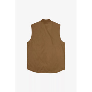 Brown sleeveless vest on a white background
