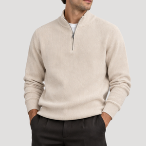 Olymp Casual Waffle Cotton Quarter Zip