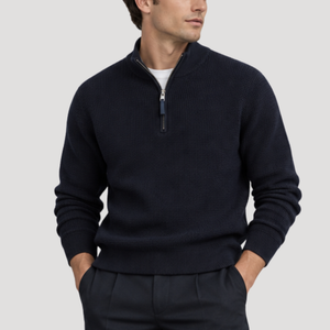 Olymp Casual Waffle Cotton Quarter Zip