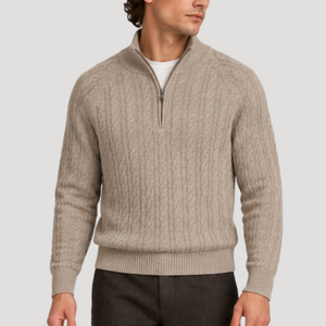 Hugo Boss H-Furore Cable-Knit Zip-Neck Jumper