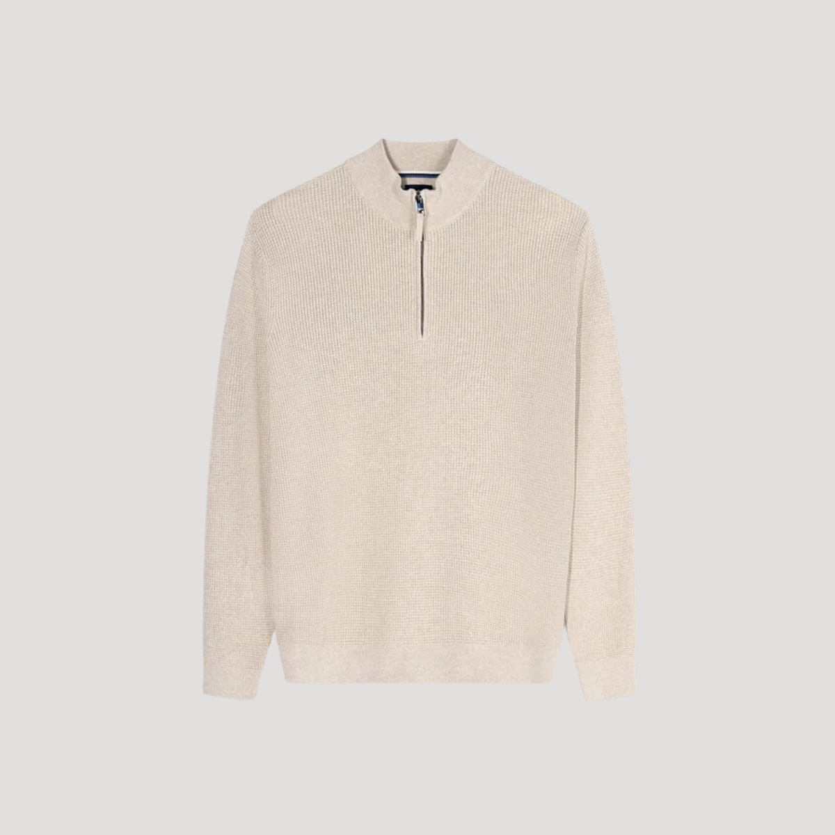Olymp Casual Waffle Cotton Quarter Zip