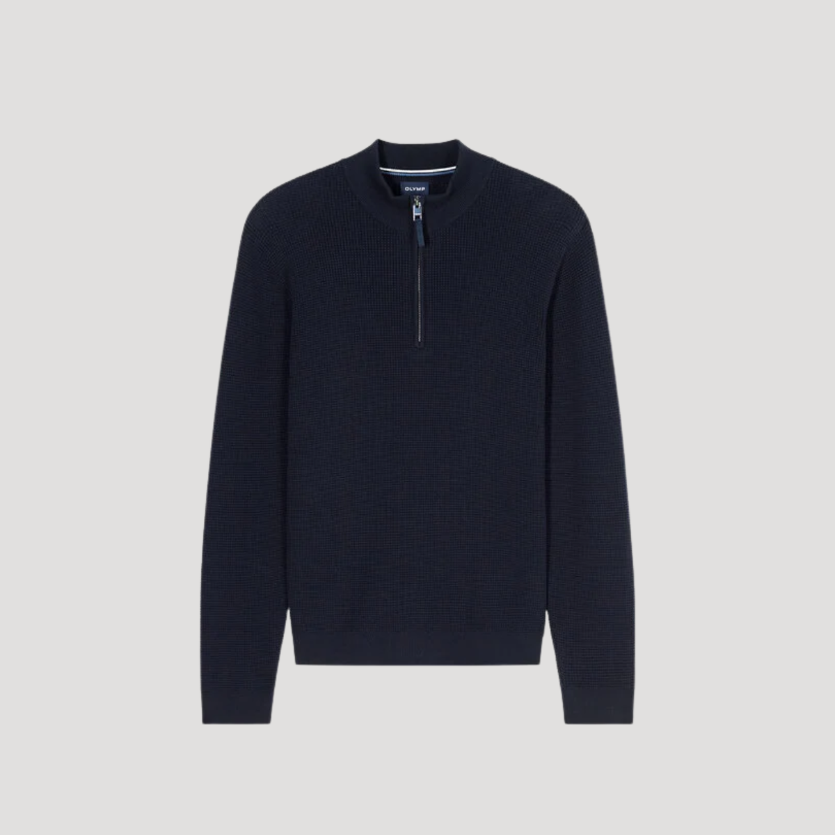 Olymp Casual Waffle Cotton Quarter Zip