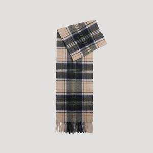 Barbour New Check Tartan Wool &amp; Cashmere Scarf
