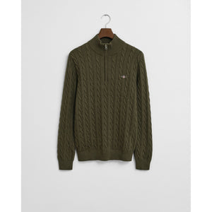 Gant Cotton Cable Half Zip Sweat