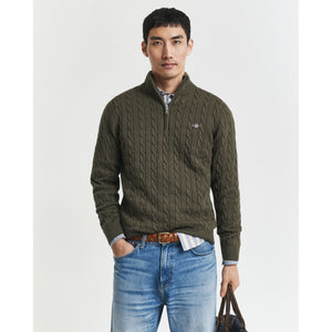 Gant Cotton Cable Half Zip Sweat