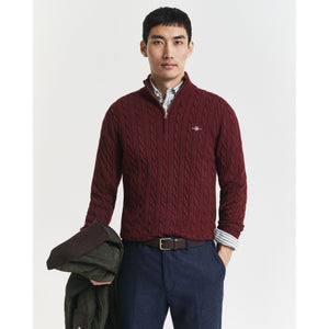 Gant Cotton Cable Half Zip Sweat