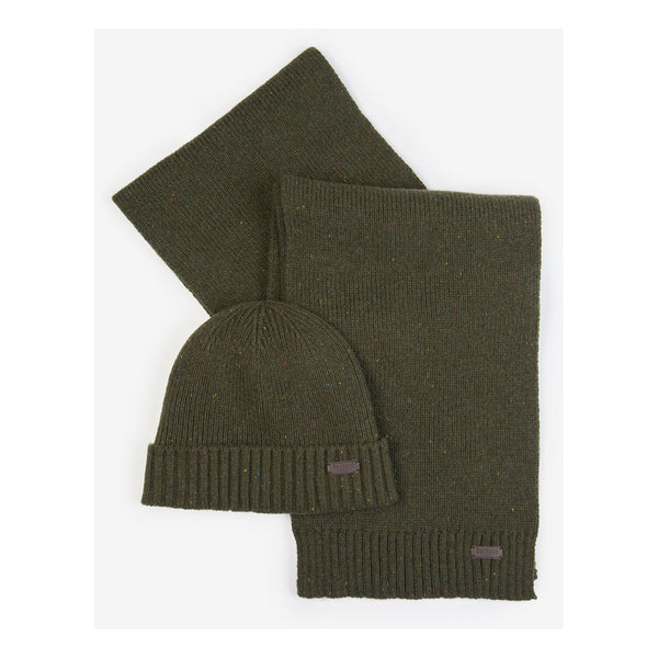 Barbour Carlton Fleck Beanie & Scarf Set