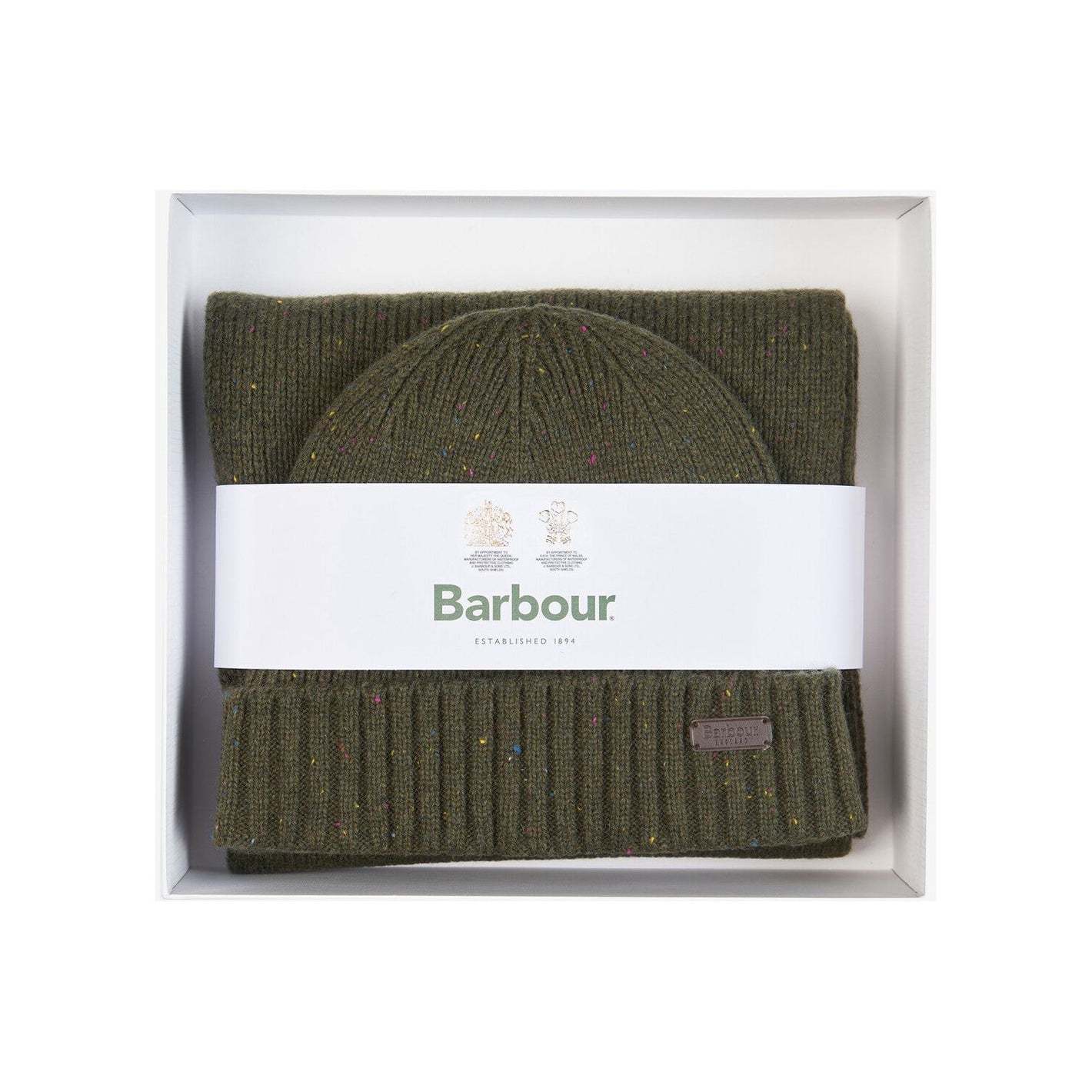 Barbour Carlton Fleck Beanie & Scarf Set