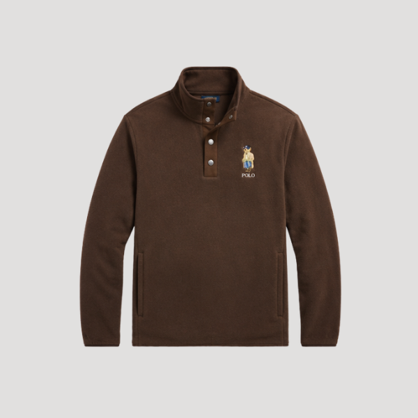 Ralph Lauren Bear Logo Button Up Sweatshirt