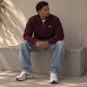 Lacoste Zippered Stand Up Collar Sweat