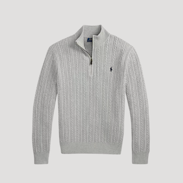 Ralph Lauren Cable-Knit Cotton Mockneck Jumper
