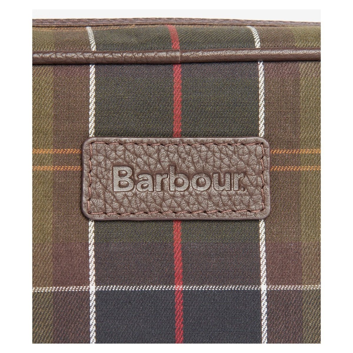 Barbour Tartan & Leather Washbag - Curtis & Dunne