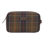 Barbour Tartan & Leather Washbag - Curtis & Dunne