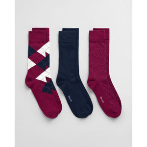 Gant Argyle 3 Pack Socks - Curtis & Dunne