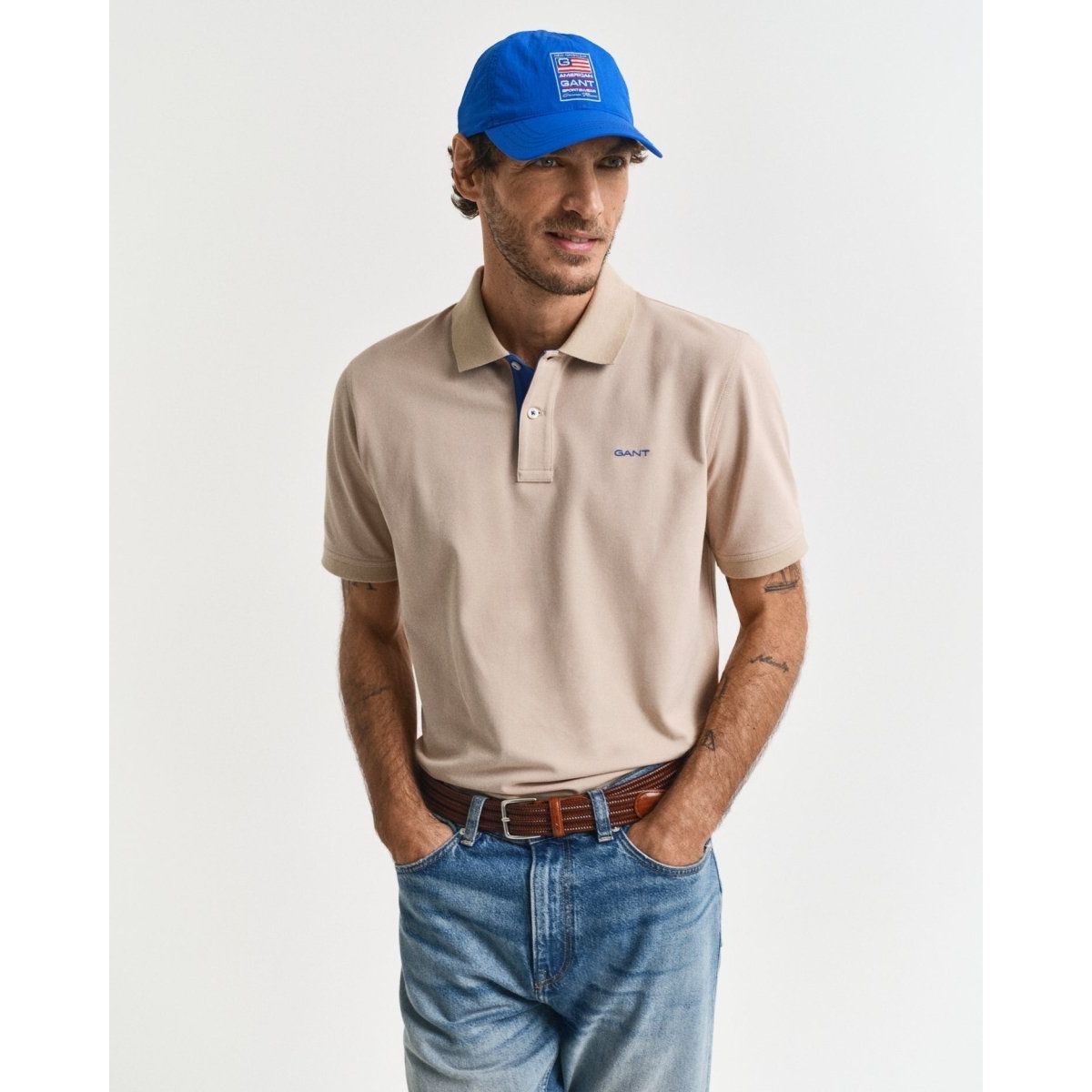 Gant Contrast Pique Polo Shirt - Curtis & Dunne