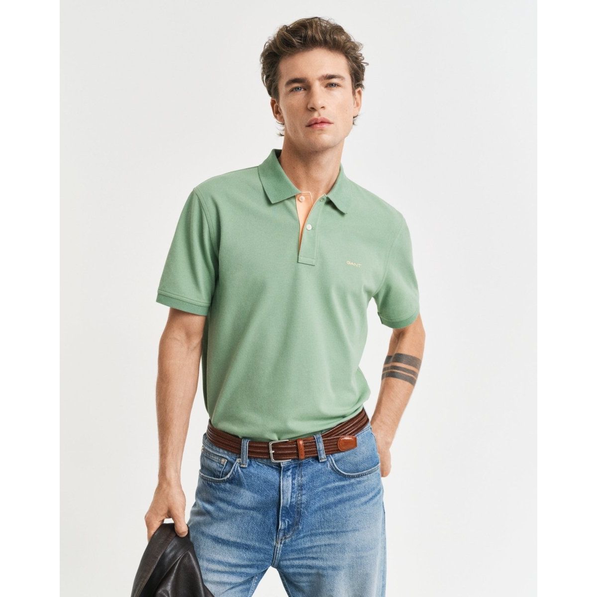 Gant Contrast Pique Polo Shirt - Curtis & Dunne