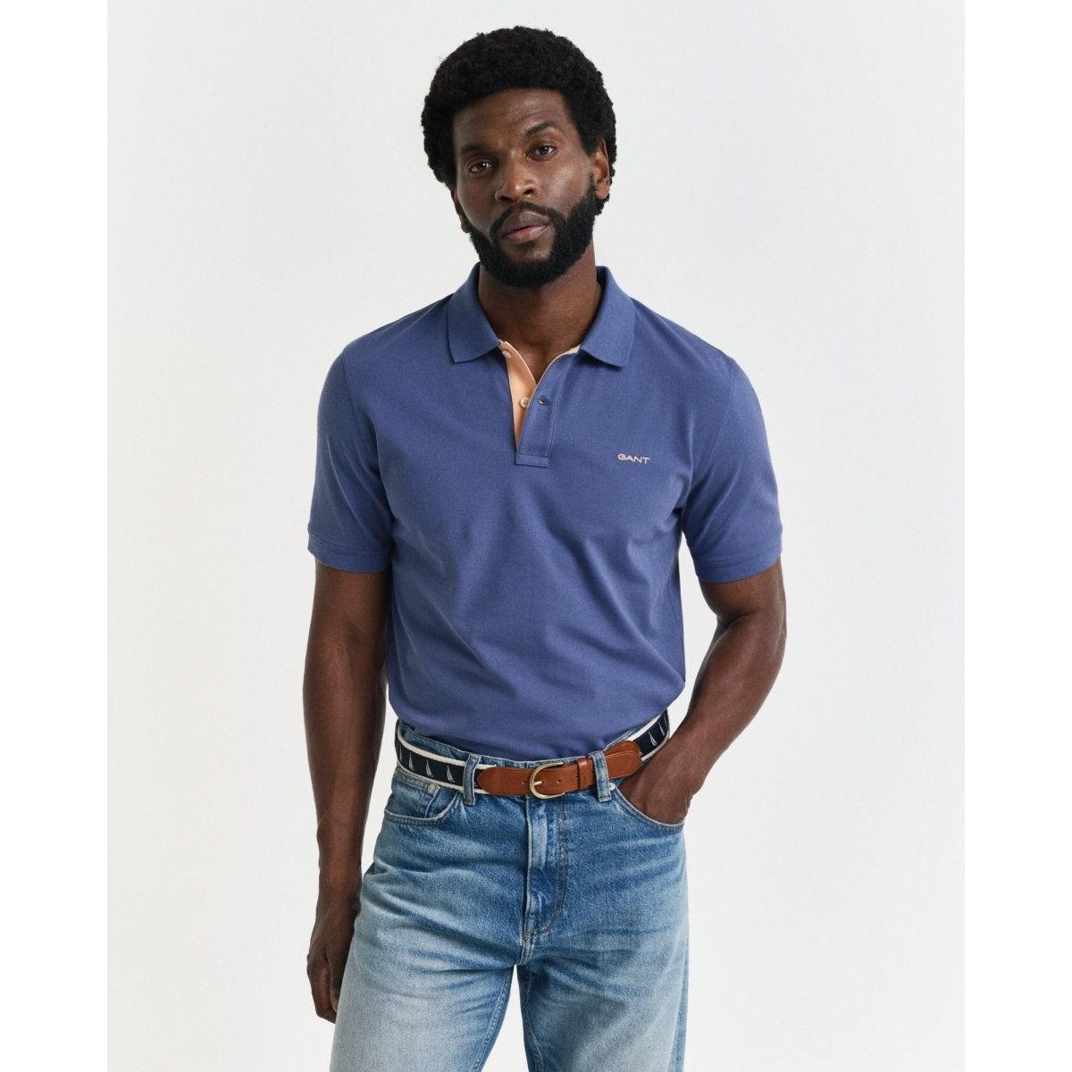 Gant Contrast Pique Polo Shirt - Curtis & Dunne