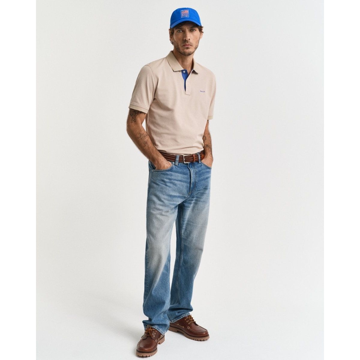 Gant Contrast Pique Polo Shirt - Curtis & Dunne