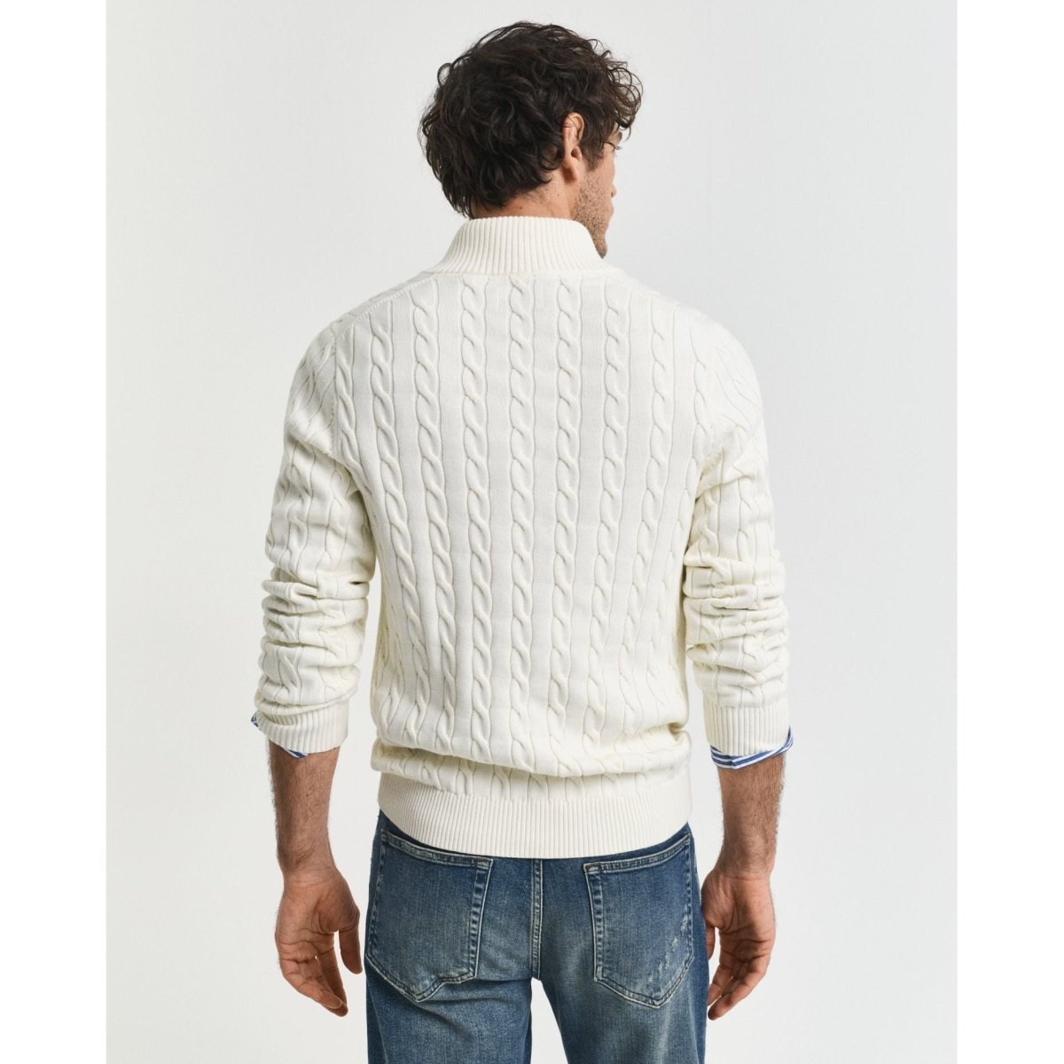 Gant Cotton Cable Half Zip Sweat - Curtis & Dunne