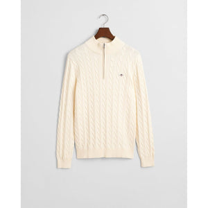 Gant Cotton Cable Half Zip Sweat - Curtis & Dunne