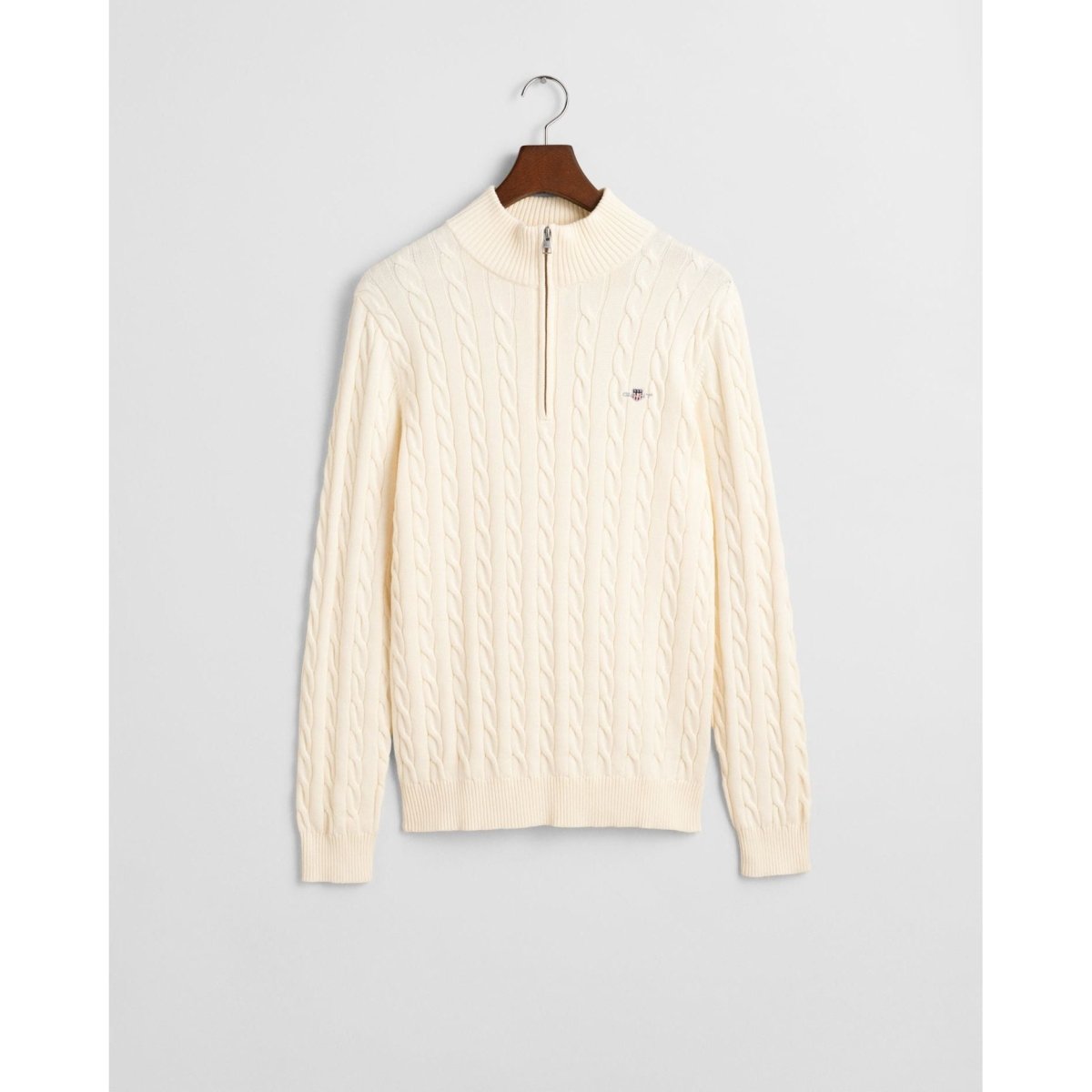 Gant Cotton Cable Half Zip Sweat - Curtis & Dunne