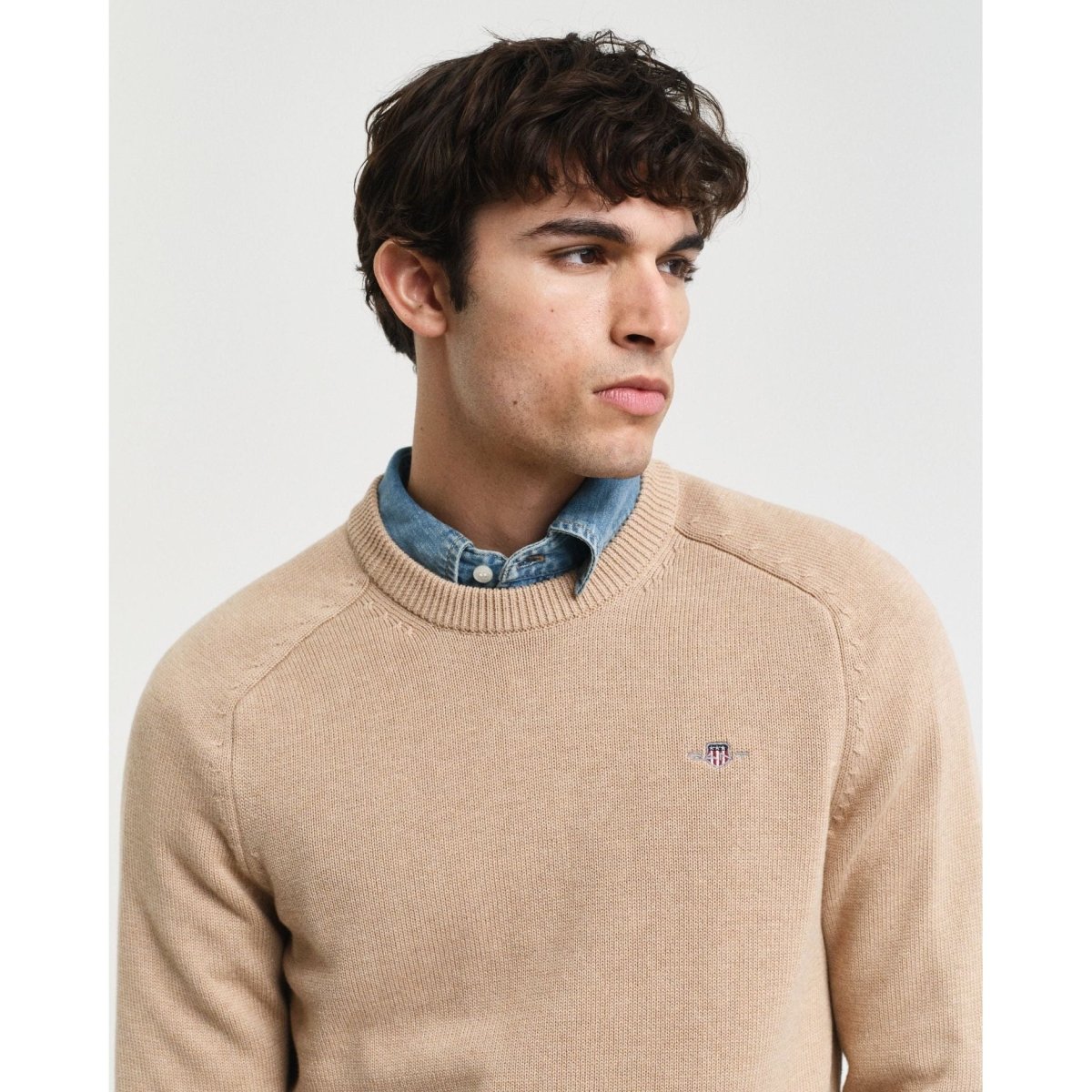 Gant Cotton Saddle Crew Neck - Curtis & Dunne