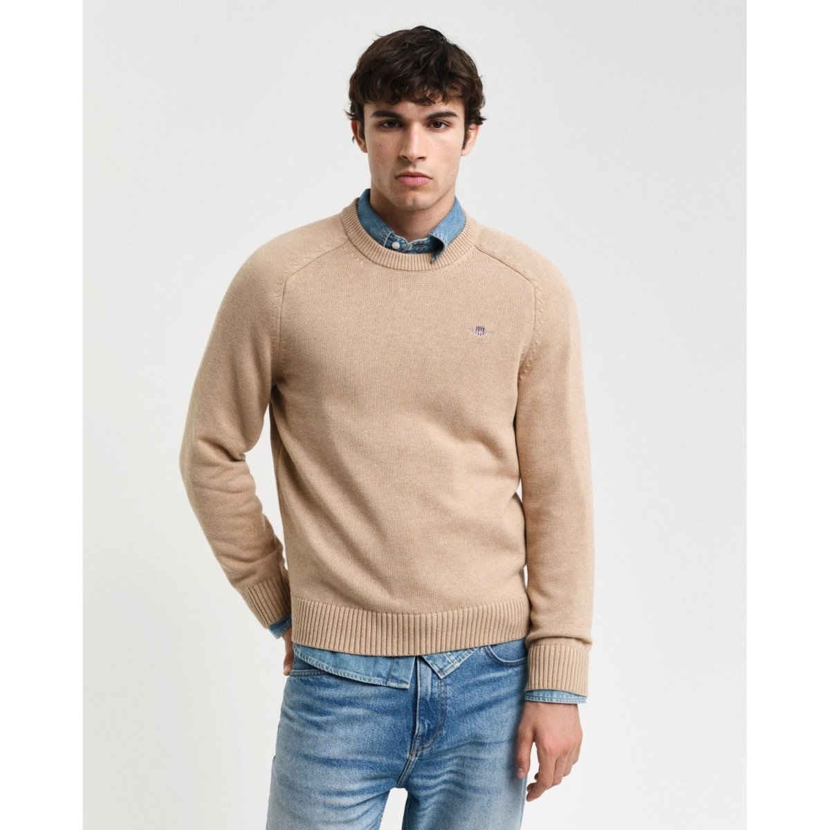 Gant Cotton Saddle Crew Neck - Curtis & Dunne