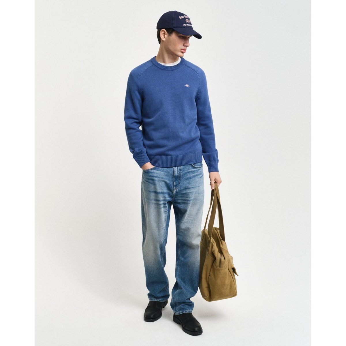 Gant Cotton Saddle Crew Neck - Curtis & Dunne