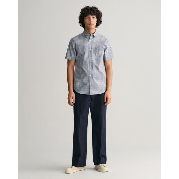 Gant Poplin Microcheck Short Sleeve Shirt - Curtis & Dunne