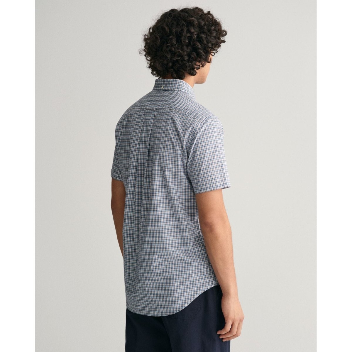 Gant Poplin Microcheck Short Sleeve Shirt - Curtis & Dunne