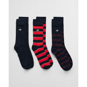 Gant Shield Tie Stripe 3 Pack Socks - Curtis & Dunne