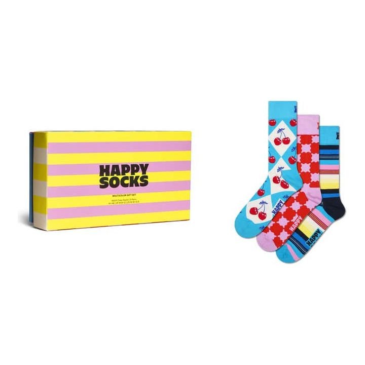 Happy Socks 3 Pack Checks & Stripes Gift Set - Curtis & Dunne