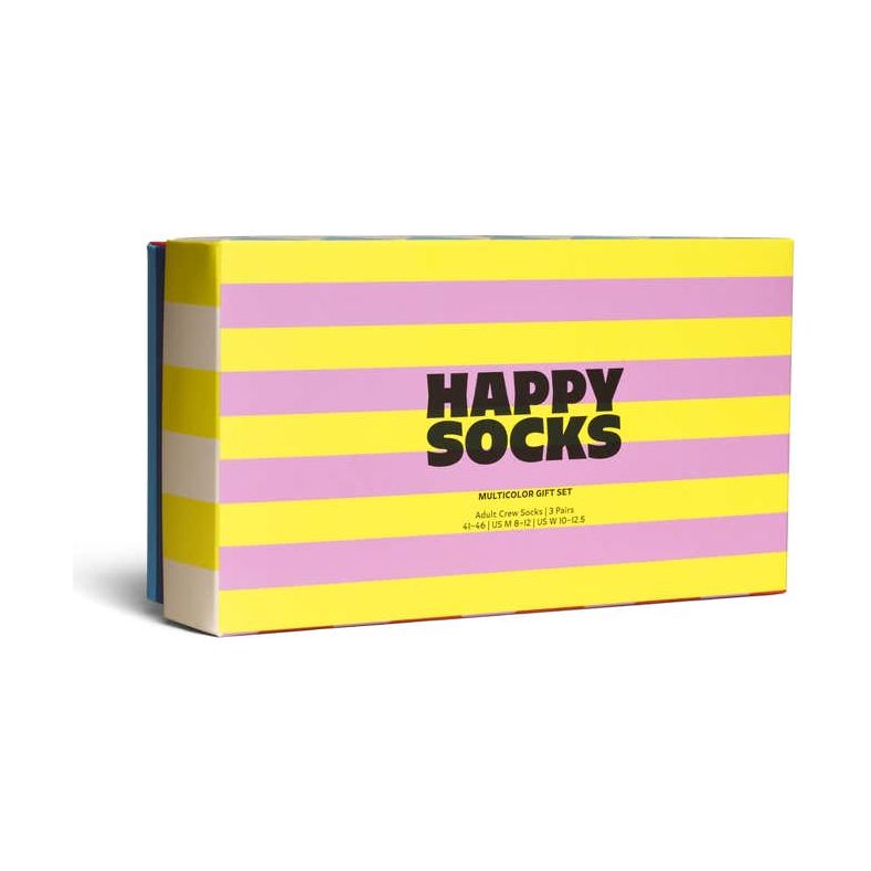 Happy Socks 3 Pack Checks & Stripes Gift Set - Curtis & Dunne