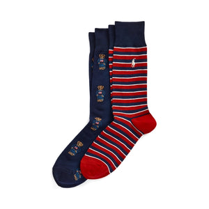 Ralph Lauren Polar Bear & Striped 2 Pack Sock