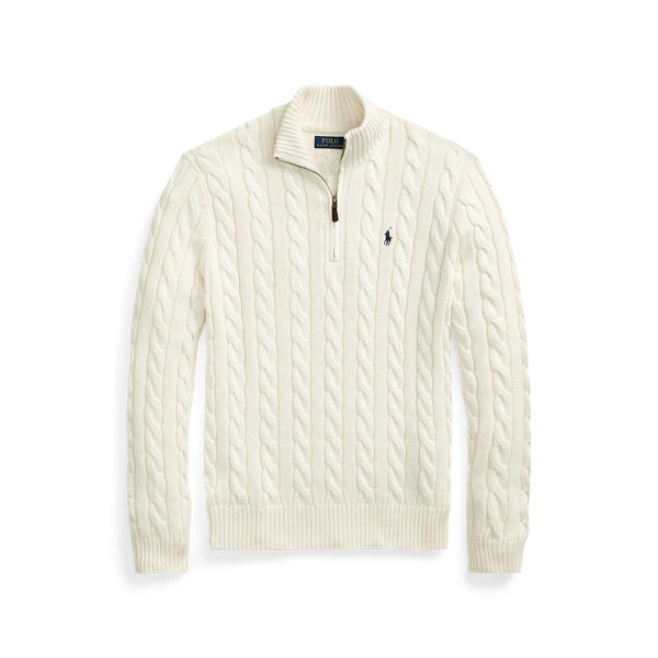 Ralph Lauren Cable-Knit Cotton Quarter-Zip Knitwear