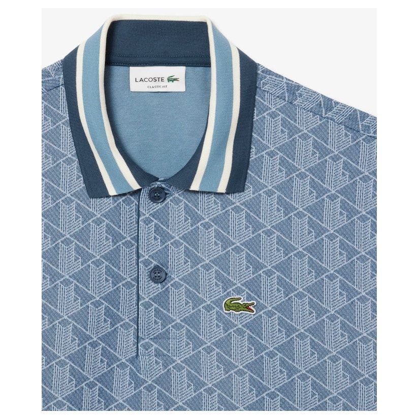 Lacoste Monogram Jacquard Polo Shirt - Curtis & Dunne