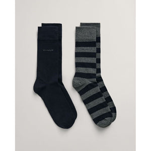 Gant Barstripe & Solid 2 Pack Socks - Curtis & Dunne