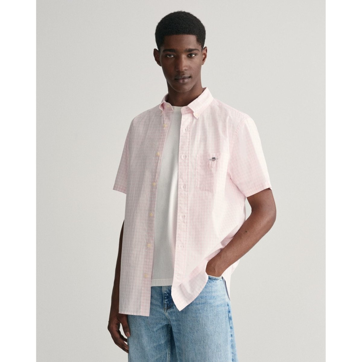 Gant Poplin Gingham Short Sleeve Shirt - Curtis & Dunne