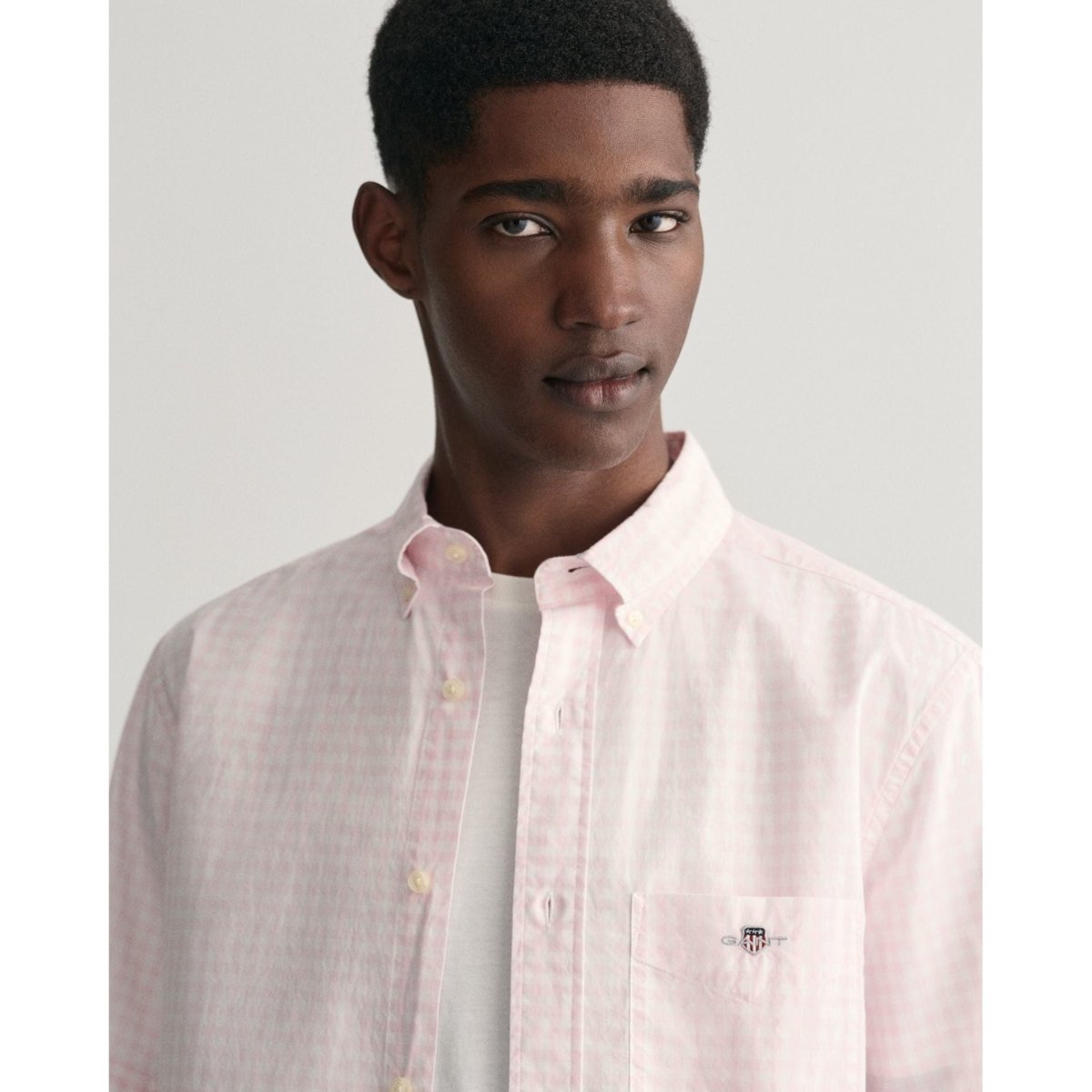 Gant Poplin Gingham Short Sleeve Shirt - Curtis & Dunne