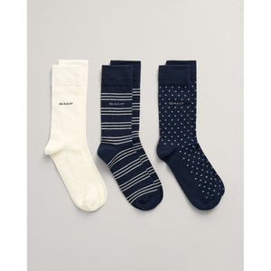 Gant Stripe Dot Rib 3 Pack Socks - Curtis & Dunne