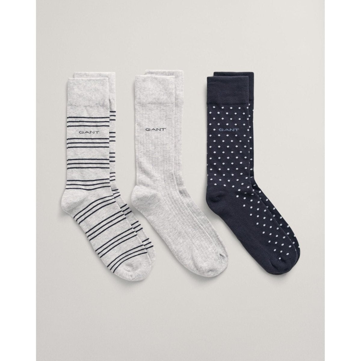 Gant Stripe Dot Rib 3 Pack Socks - Curtis & Dunne