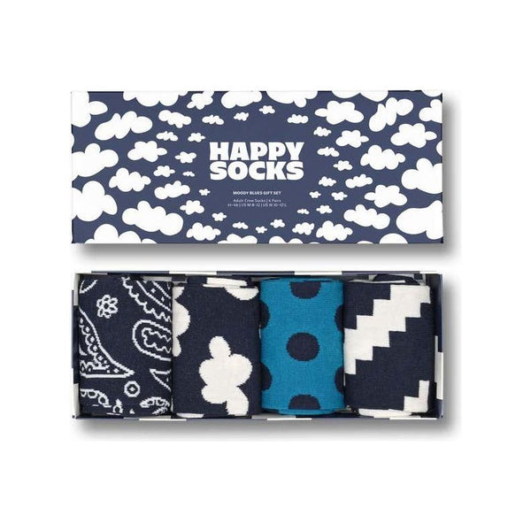 Happy Socks 4 Pack Moody Blues Socks Gift Set - Curtis & Dunne