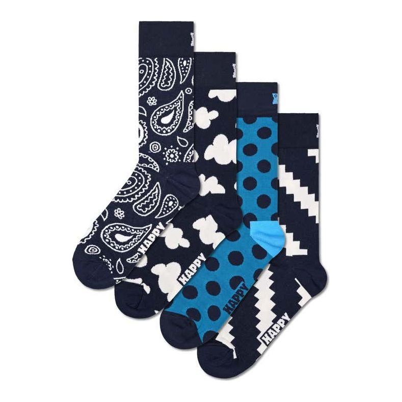 Happy Socks 4 Pack Moody Blues Socks Gift Set - Curtis & Dunne